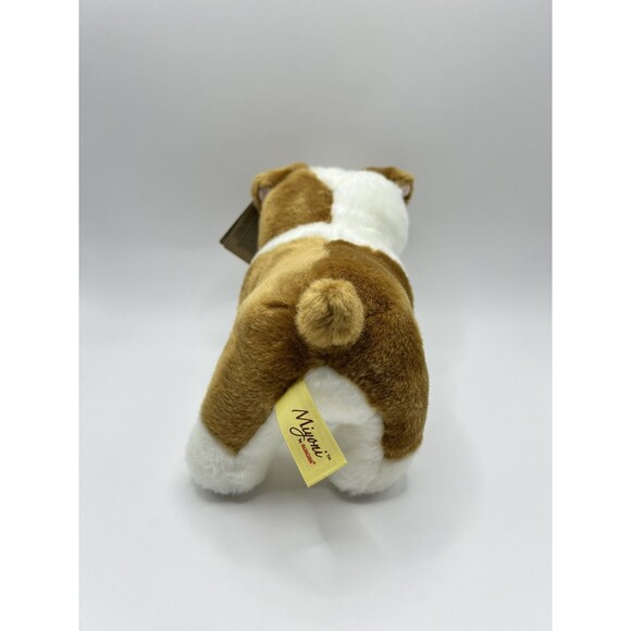 Miyoni by Aurora Realistic Bulldog 8.5" Plush Pup White Brown Dog Stuffed Animal - Picture 9 of 14